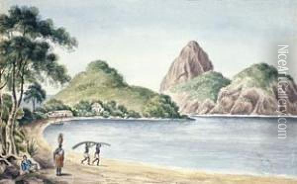 Enseada De Botafogo Oil Painting - Robert Ponsonby Staples