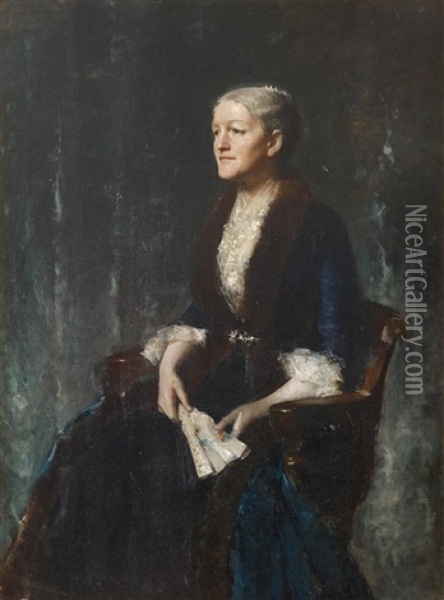Portrait Of Mrs. G Oil Painting - William Merritt Chase