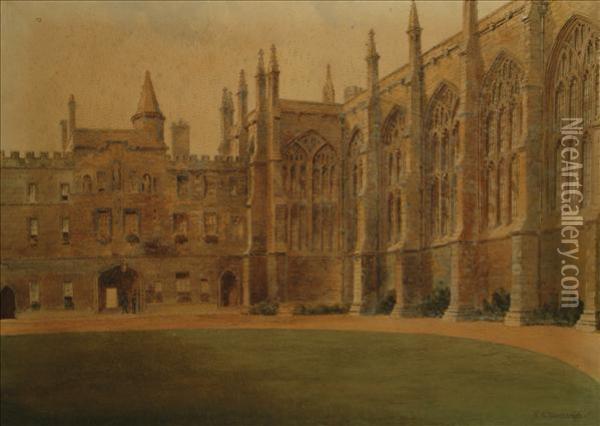 Cathedral Courtyard Oil Painting - Francis Philip Barraud
