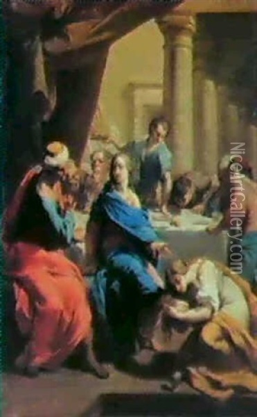 La Cena In Casa Di Simone, Il Fariseo Oil Painting - Gaetano Gandolfi