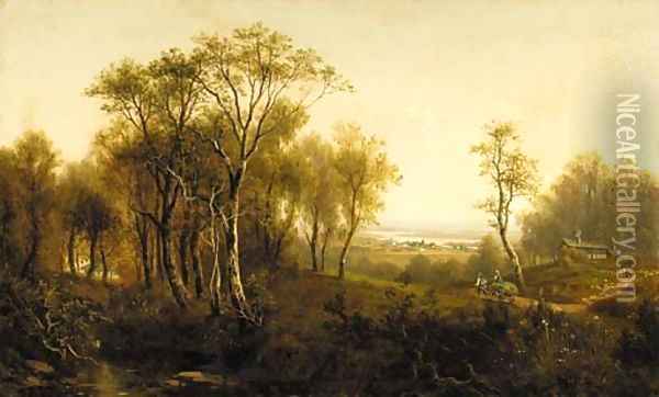 A rural landscape Oil Painting - Joseph Burgaritzki