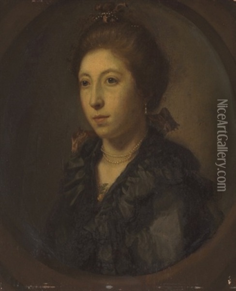 Portrait Of A Lady, Traditionally Identified As Lady Courtenay Oil Painting - Nathaniel Hone the Elder