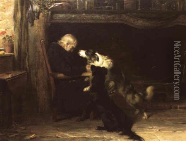 After The Day's Sport Oil Painting - Briton Riviere