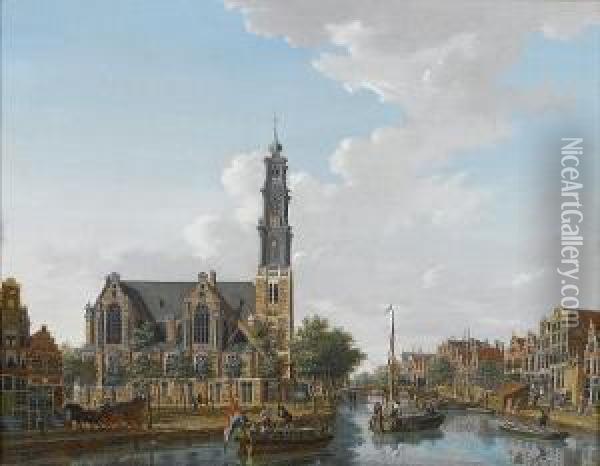 A View Of The Westerkerk, Amsterdam Oil Painting - Isaak Ouwater