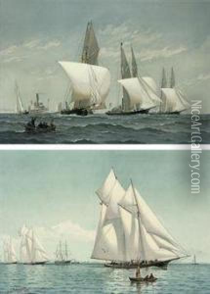 'american Yachts, Their Clubs And Races' Oil Painting - Frederick Schiller Cozzens
