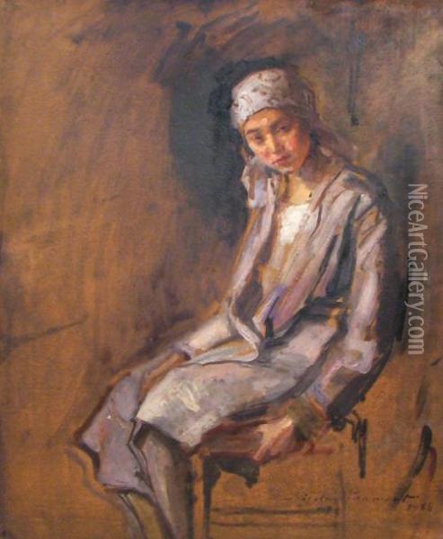 Woman Sitting Oil Painting - Nicolas Vermont