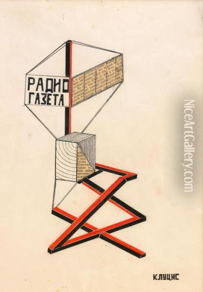 Design For The Radio Gazeta Oil Painting - Gustav Gustavovich Kluzis