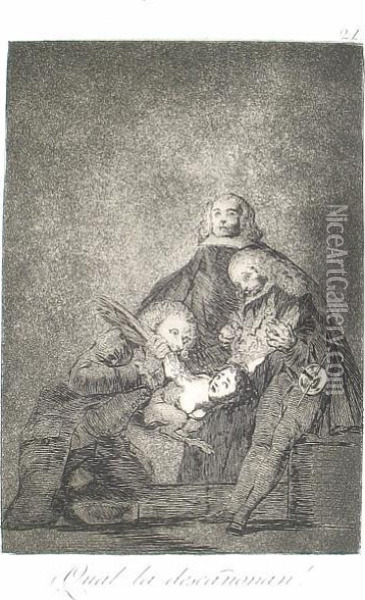 Qual La Decanonan From Los Caprichos Series Oil Painting - Francisco De Goya y Lucientes