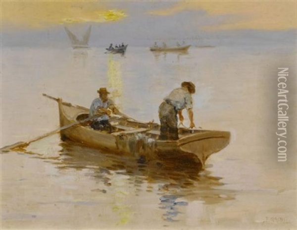 Fischer Auf Dem Genfersee Oil Painting - Jules Gachet