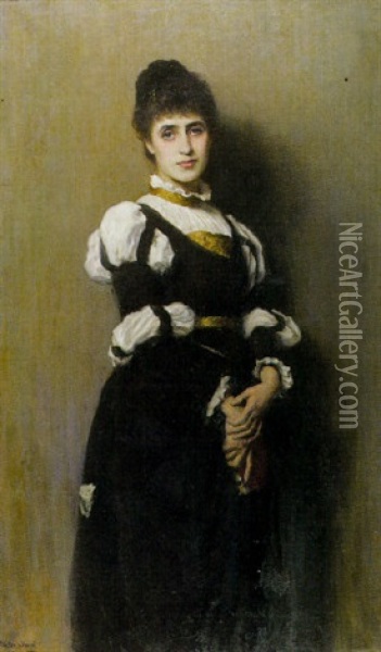 A Young Beauty Oil Painting - Walter Chamberlain Urwick
