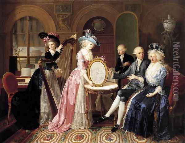 Portrait of the Villers Family 1790 Oil Painting - Jan Bernard Duvivier