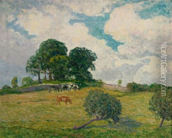 Les Nuages Blancs, Rosporden Oil Painting - Maxime Maufra