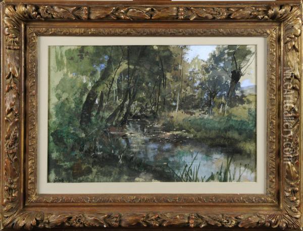 Riviere Arboree Oil Painting - Ferdinand Heilbuth