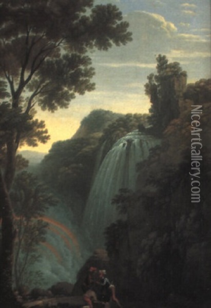 Die Wasserf,lle Bei Terni Oil Painting - Johann Gottlieb Hackert