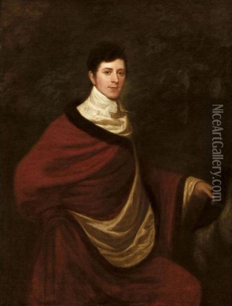 Portrait Of Sir William Fowle Middleton, 2nd Bt. (1786-1860) Oil Painting - James Lonsdale