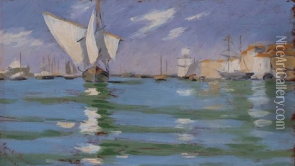 Venetian Sails Oil Painting - Frank Myers Boggs