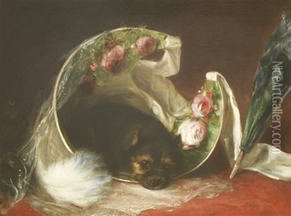 Basket Of Roses Oil Painting - Thomas William Earl