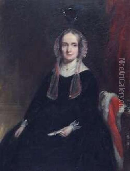 Half Length Portrait Of A Lady Oil Painting - William Bonnar