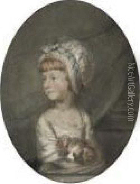 Portrait Of A Young Girl With Her Dog Oil Painting - Hugh Douglas Hamilton
