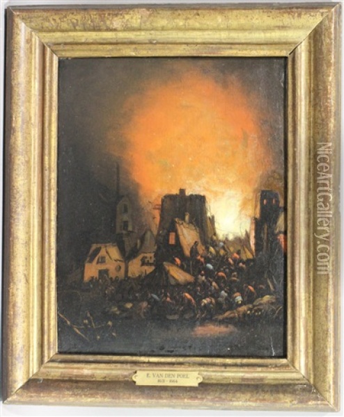 L'incendie Dans La Ville Oil Painting - Egbert Lievensz van der Poel