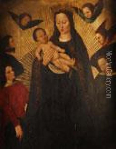 Virgen Con El Nino Y Angeles Oil Painting - Ambrosius Benson