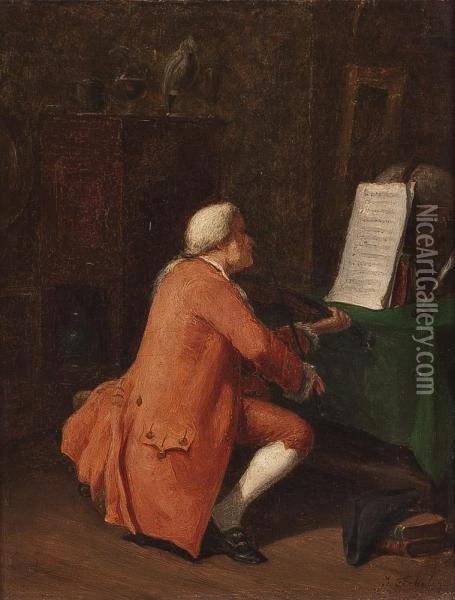 Der Geigenspieler Oil Painting - Jeanne Fichel-Samson