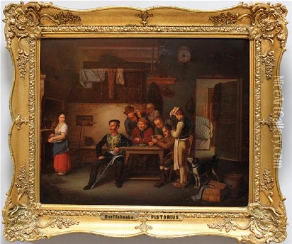 Dorfschenke Oil Painting - Eduard Karl Gustav Lebrecht Pistorius