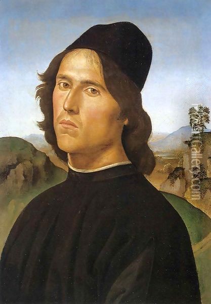 Portrait of Lorenzo di Credi Oil Painting - Pietro Vannucci Perugino
