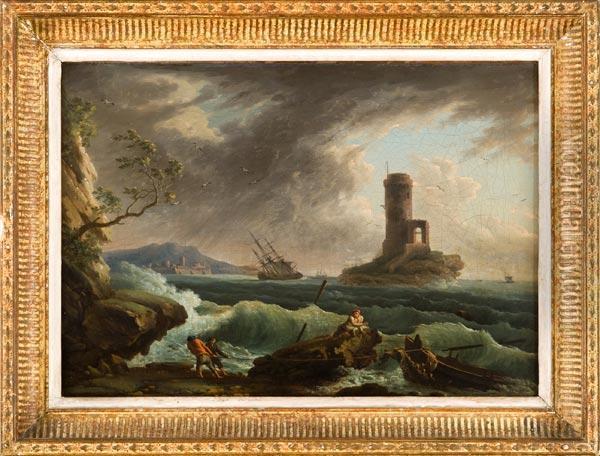 Mare In Tempesta Con Naufraghi Oil Painting - Claude-joseph Vernet