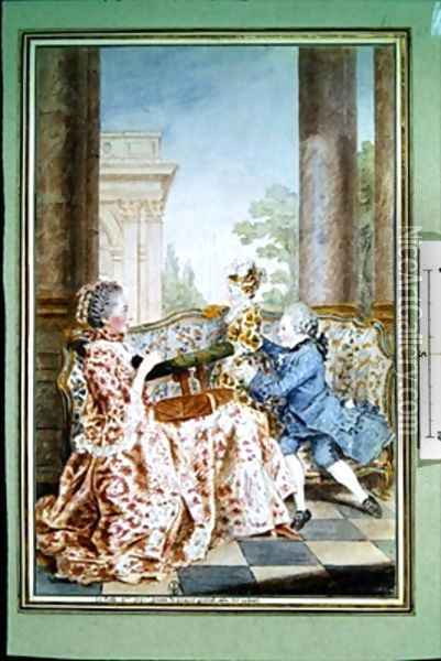 Suzanne Felix Madame Caze et ses enfants Oil Painting - Louis Carrogis Carmontelle