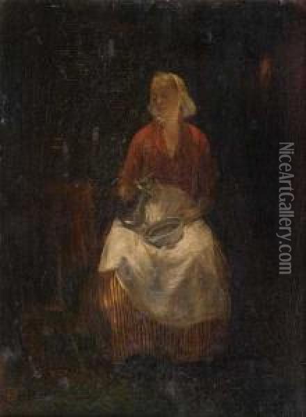 Femme Assise Oil Painting - Louis Mettling