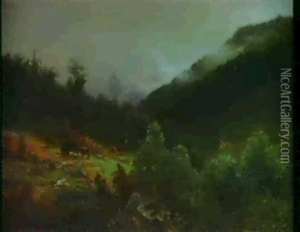 Morgondimmor Over Gaustafjall Oil Painting - Per Ekstroem