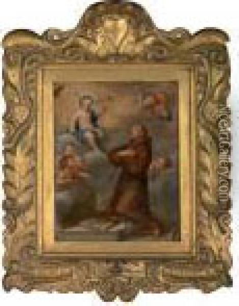 Saint Anthony Of Padua's Vision Of The Christ Child Oil Painting - Sebastiano Conca