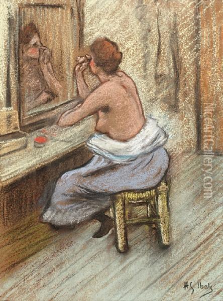 Femme Devant La Glace Oil Painting - Henri-Gabriel Ibels