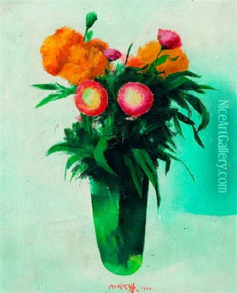 Blumenstillleben In Einer Vase Oil Painting - Aloys (Wachlmayr) Wach