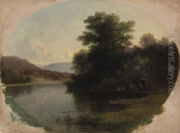 Boating In The White Mountains Oil Painting - Benjamin Champney