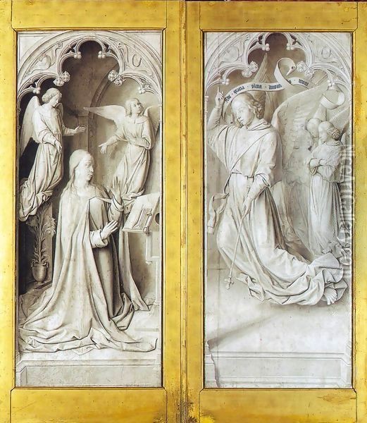 The Moulins Triptych (closed) Oil Painting - Master of Moulins (Jean Hey)