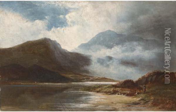 A Mountain Mist, North Wales Oil Painting - Walter Williams