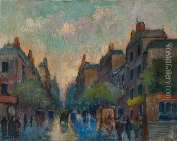 Calle De Paris Oil Painting - Elie Anatole Pavil