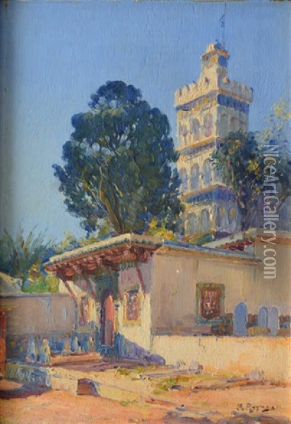 Minaret Au Soleil Oil Painting - Marius Reynaud