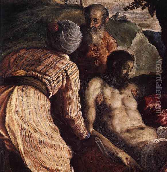 Christ Carried to the Tomb (detail) Oil Painting - Jacopo Tintoretto (Robusti)