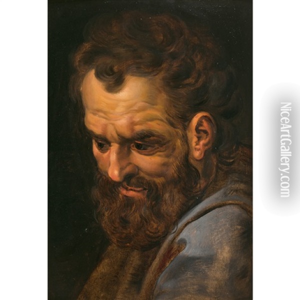 Tete D'homme Barbu Oil Painting - Frans Floris the Elder