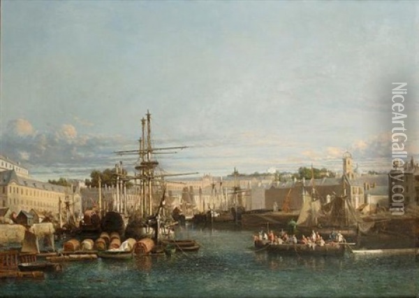 Le Port De Brest Oil Painting - Jules Achille Noel