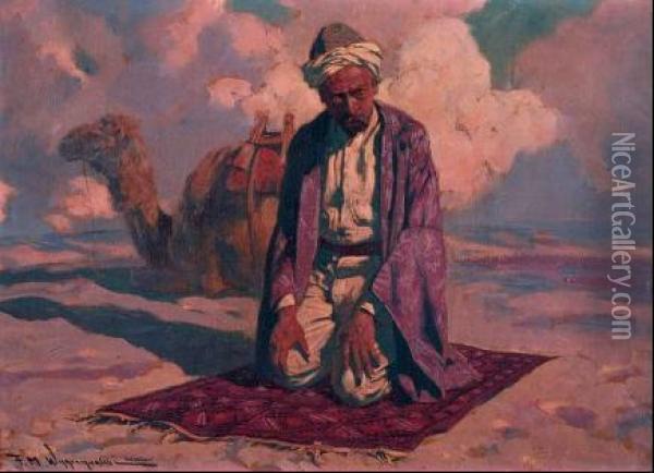 Modlitwa Araba Oil Painting - Feliks M. Wygrzywalski