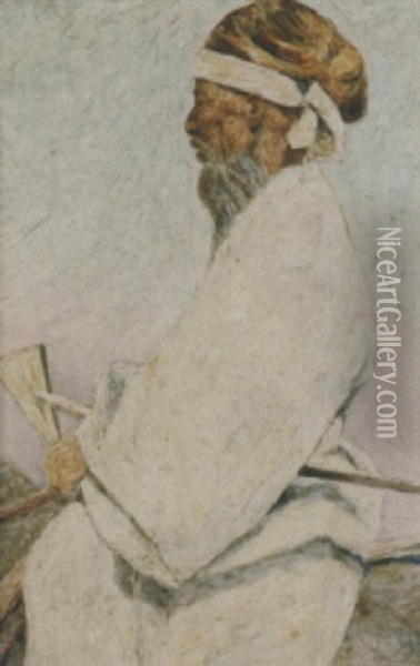 A Shinto Priest On Horseback Oil Painting - Mortimer Luddington Menpes