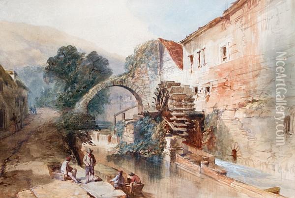 Unloading At The Mill Oil Painting - William Noble Hardwick