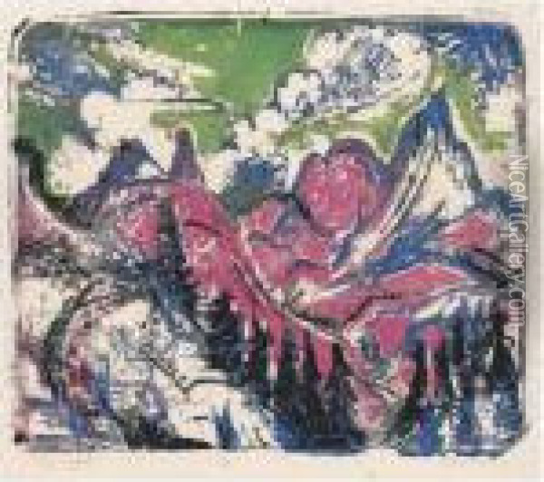 Berggruppe (d. 376) Oil Painting - Ernst Ludwig Kirchner