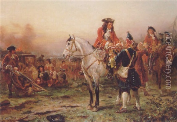 Signing The Order Oil Painting - Robert Alexander Hillingford