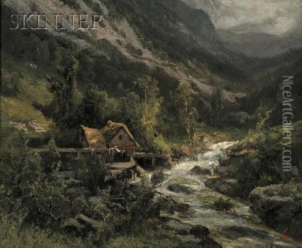 The Storm, Saracca Valley, Pennsylvania Oil Painting - Thomas Corwin Lindsay