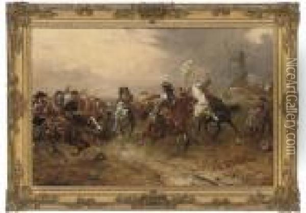 The Battle Of Oudenarde Oil Painting - Robert Alexander Hillingford